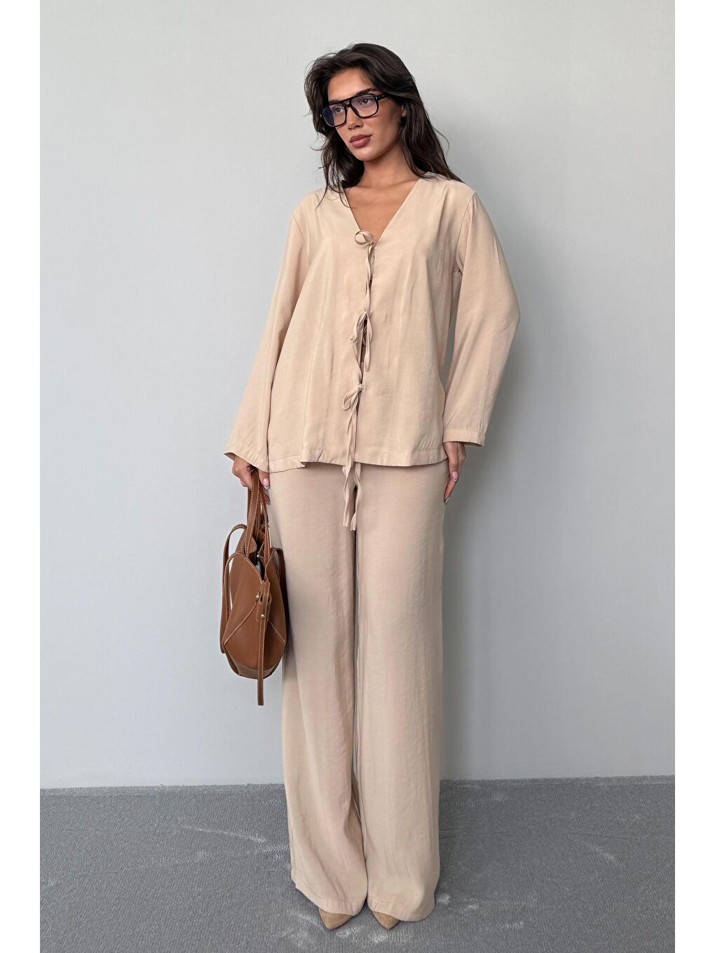 Bej Önü Bağlamalı Alt Üst Takım Mg2473-6