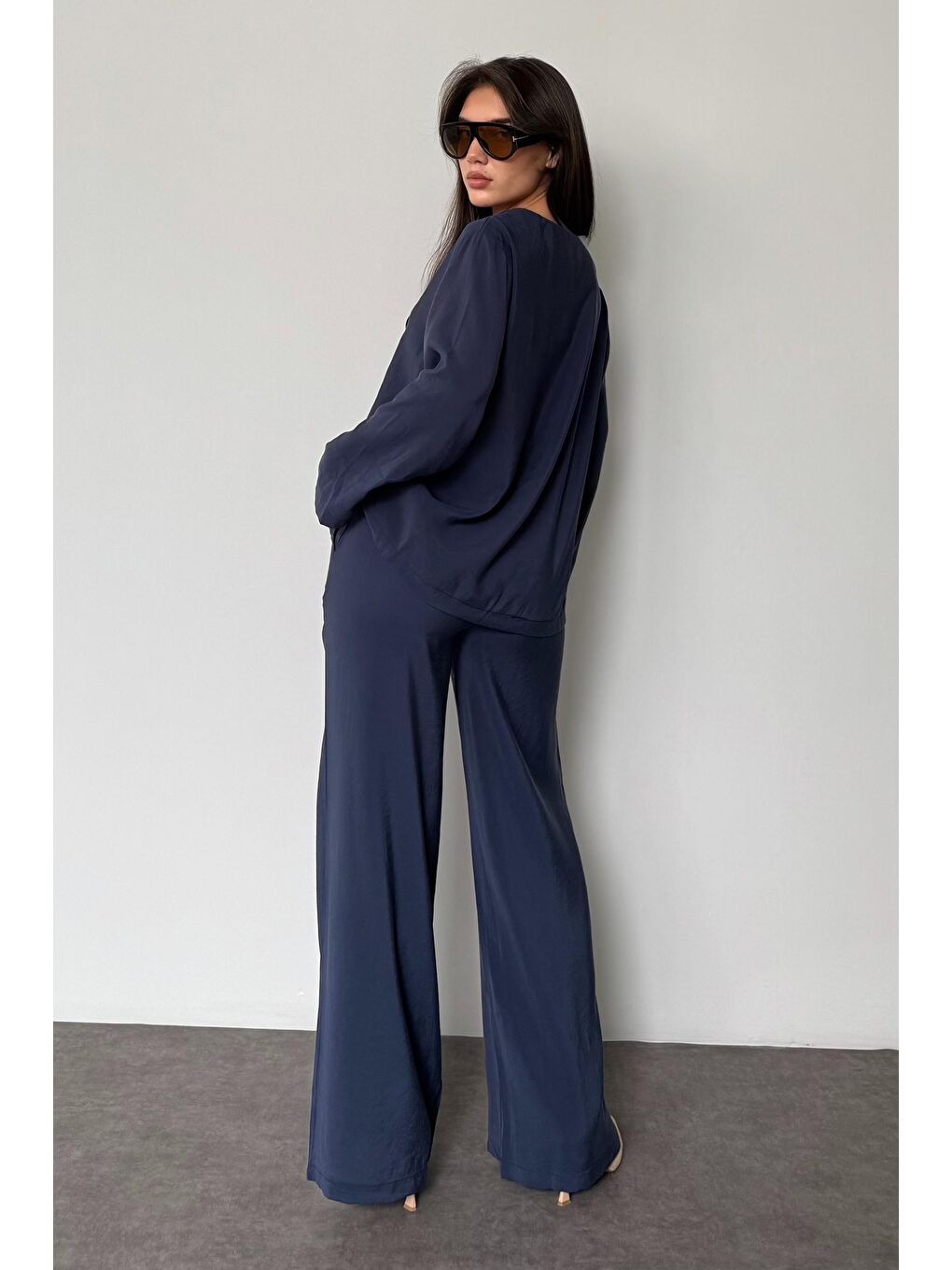 Lacivert Önü Bağlamalı Alt Üst Takım Mg2473-2