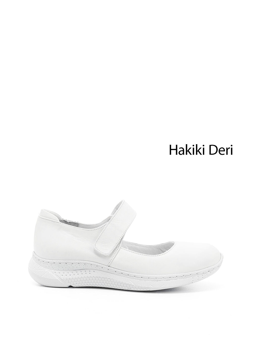 Beyaz Kadın CANLI BEYAZ Mary Jane Dolgu Taban Hakiki Deri Ayakkabı