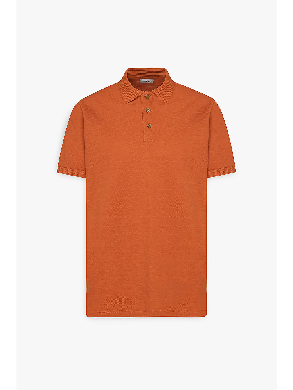 Kahverengi Erkek Kiremit Slim Fit Dar Kesim %100 Pamuk Jakarlı Polo Yaka Tişört-5