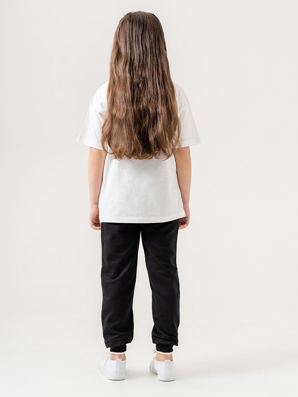 Siyah Hey You Dont Give Up Okay? Baskılı Kız Çocuk Eşofman Tişört Takımı-2