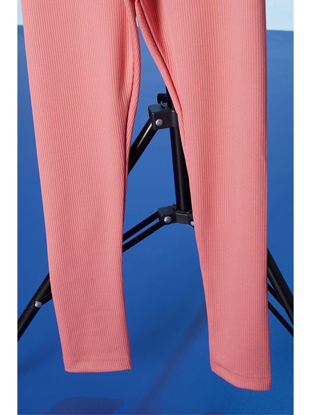 Pembe Somon Fitilli Lastikli Bel Kız Çocuk Düz Tayt-1