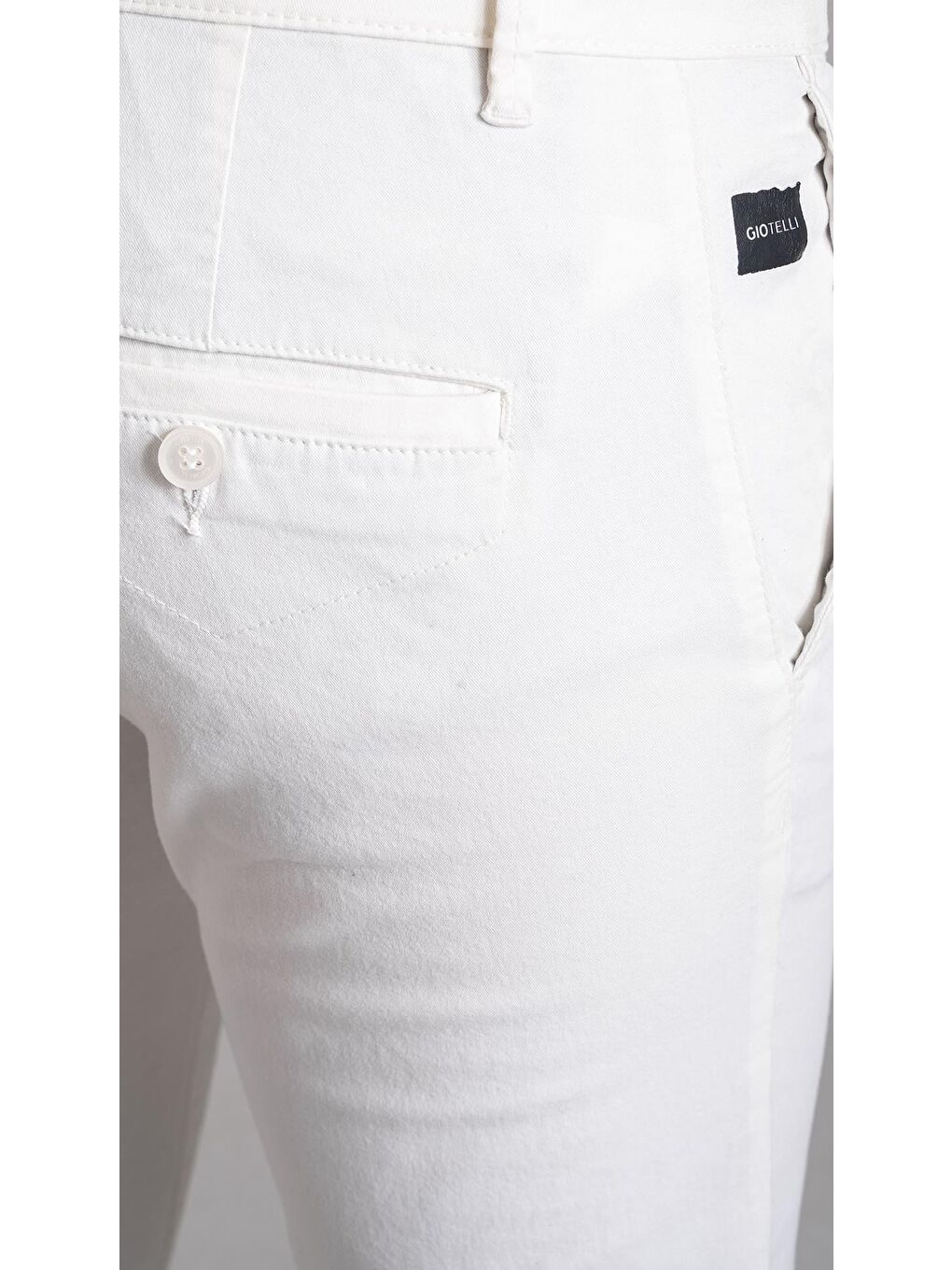 Giotelli Beyaz Regular Fit Pamuklu Elastanlı Chino Pantolon-1