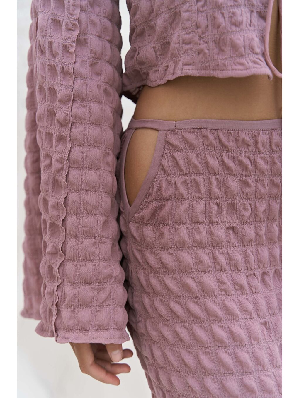 Rania Açık Bordo Gömlek Etek Takım-7