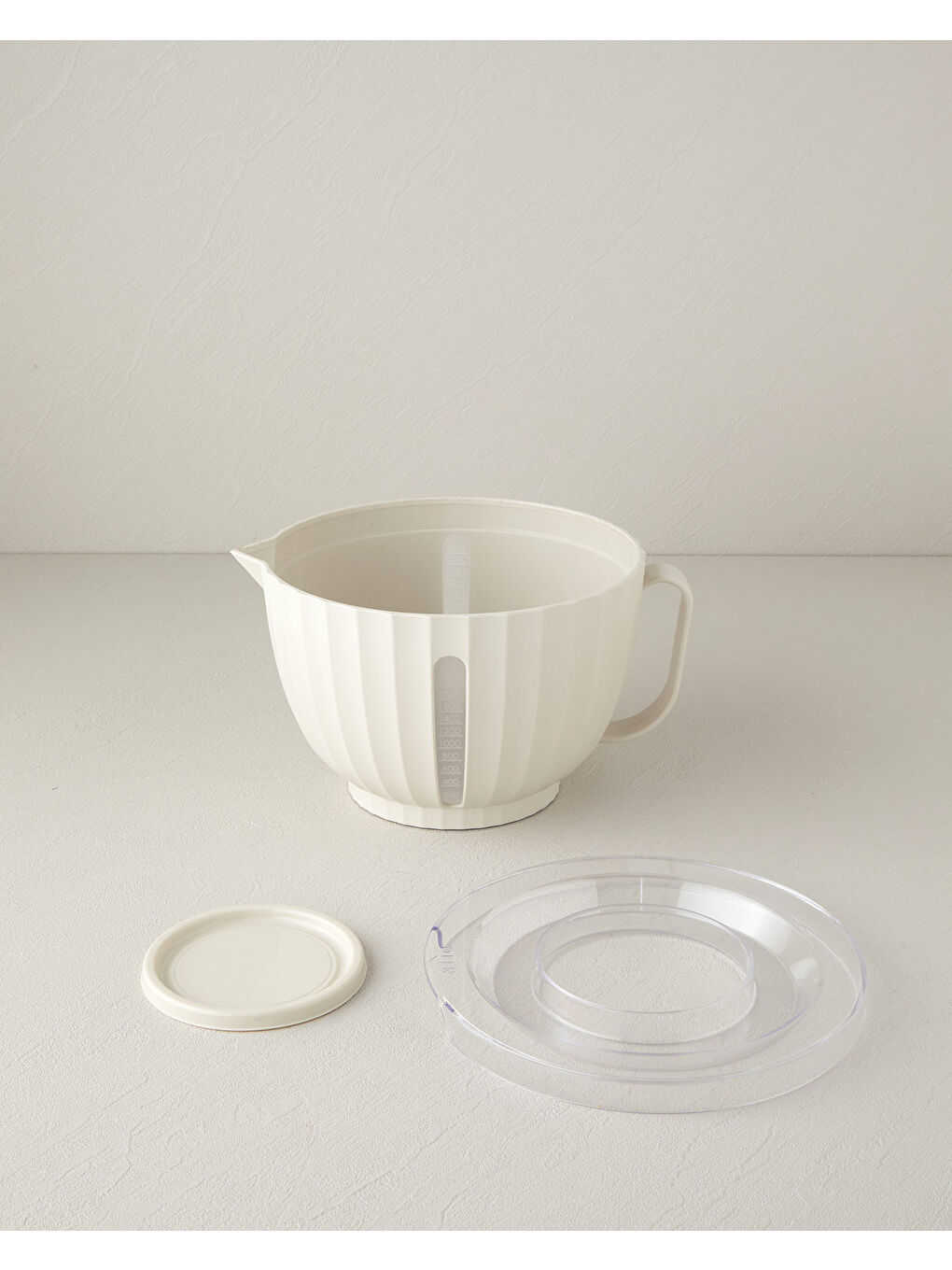 Ekru Callie Plastik 3 Parça Karıştırma Kabı 2,6 L Krem-1