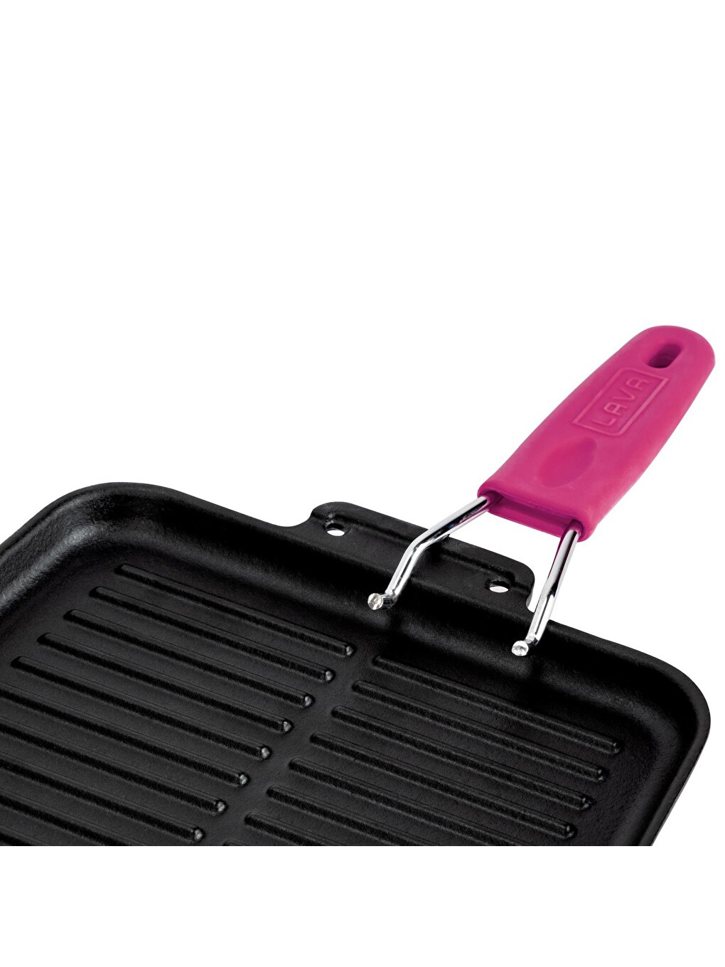 Pembe Kare Sığ Izgara Tavası Silikon Tel Saplı Ölçü 21x21 Cm-4