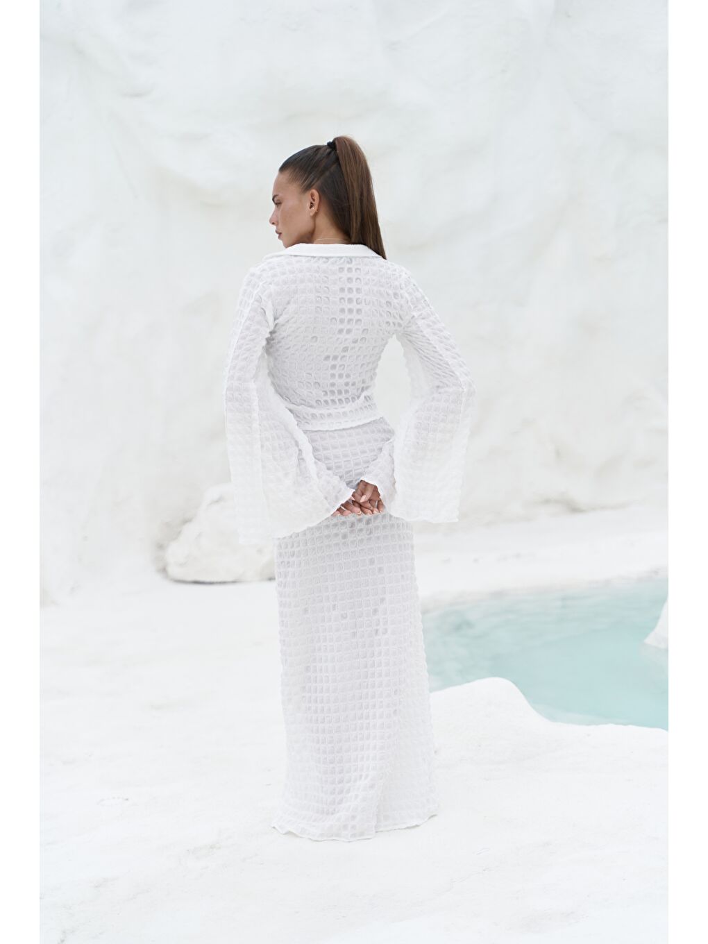 Rania Ekru Gömlek Etek Takım-3