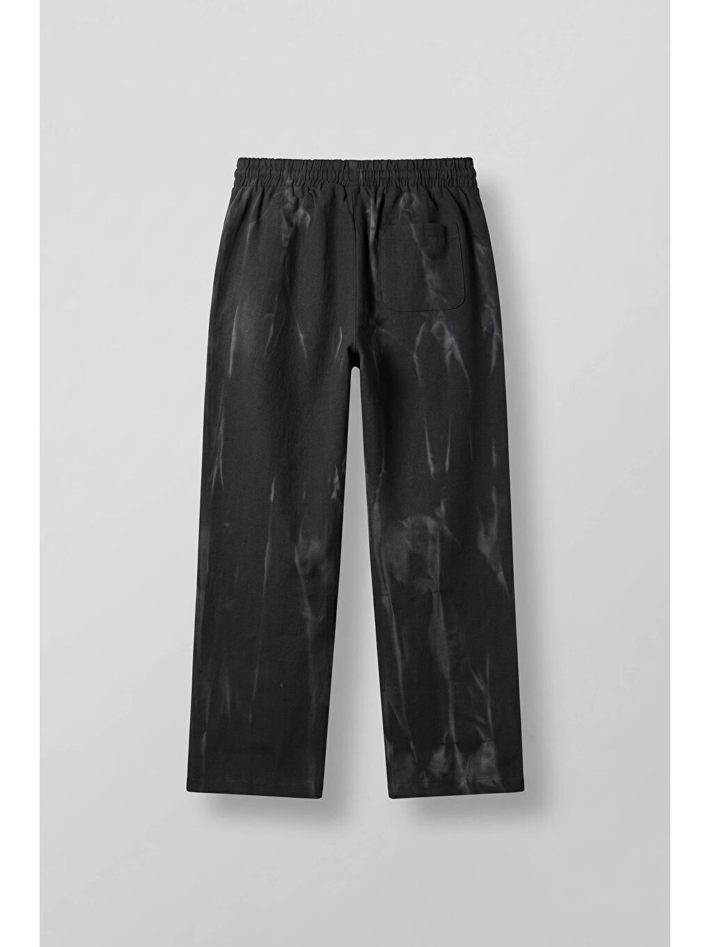 Erkek Baggy Fit Spray Desenli Lastikli Bel Pantolon Siyah-1