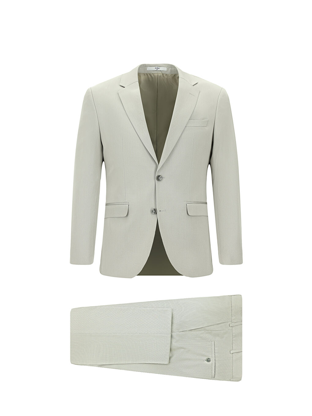 Bej Slim Fit Dar Kesim Pamuklu Lyocell Klasik Takım Elbise-3