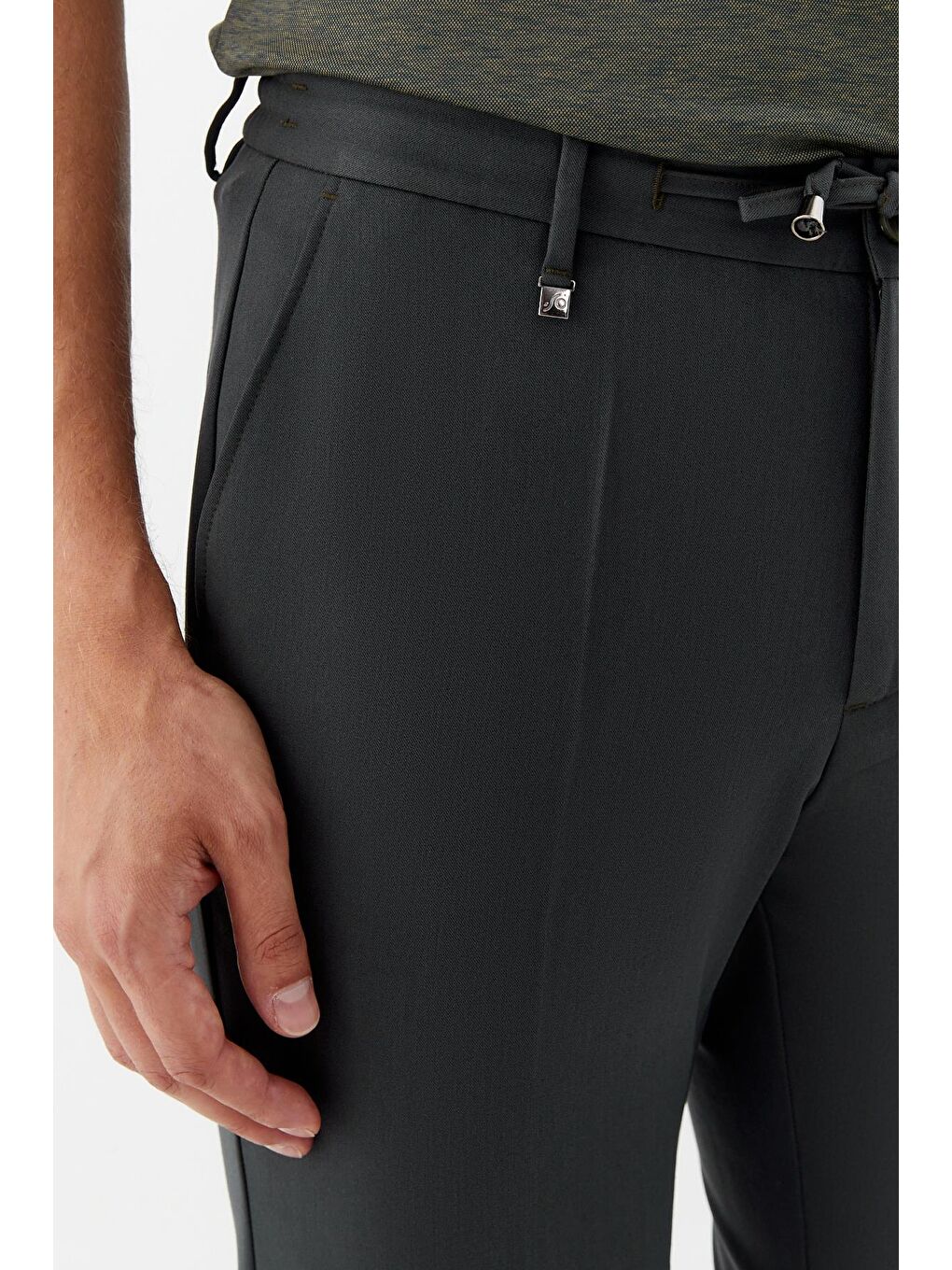 Yeşil Zümrüt Rengi Regular Fit Yan Cepli Jogger Erkek Pantolon-3