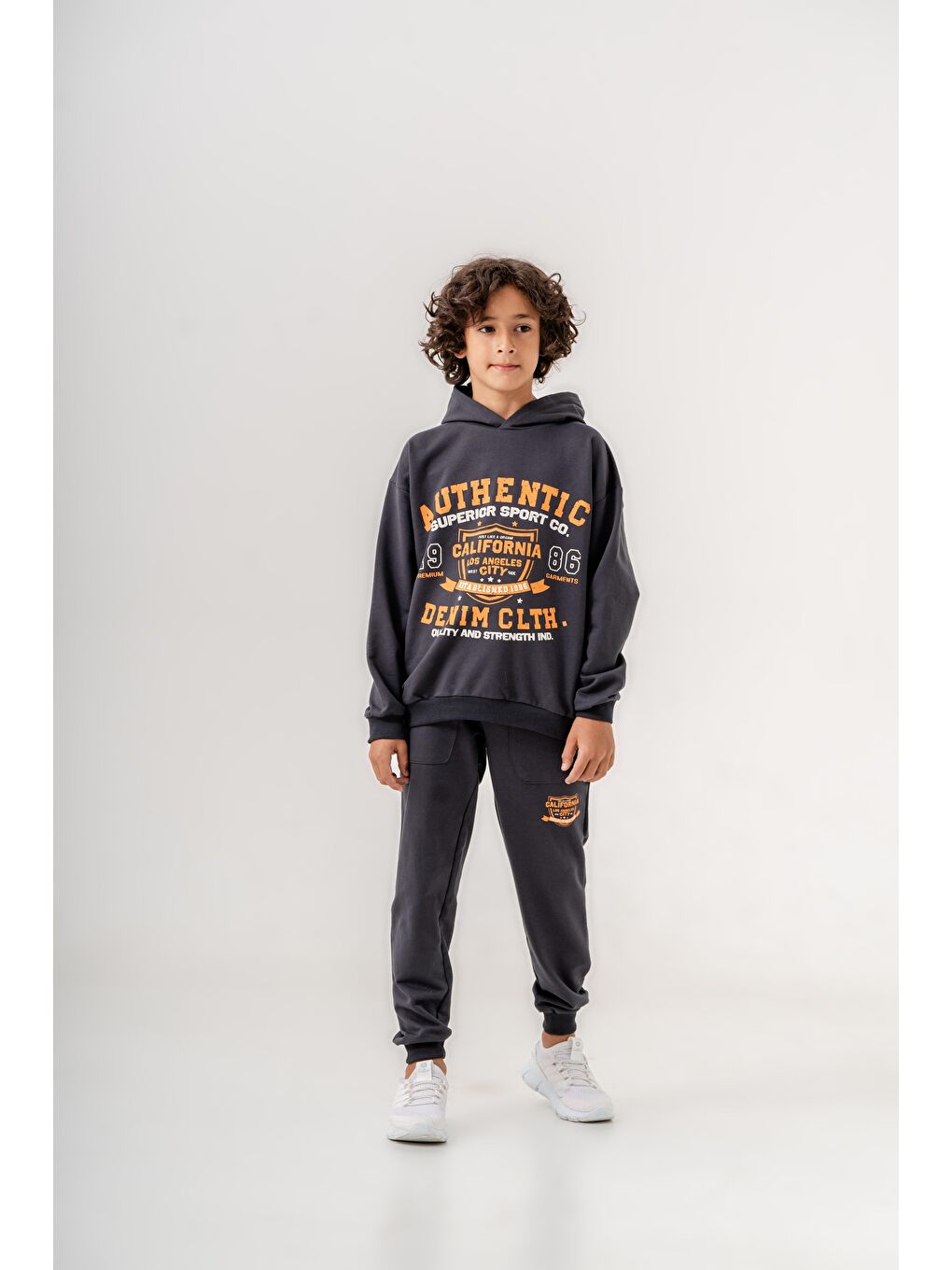 Mışıl Kids Füme Authentic Denim Los Angeles City WestSide Erkek Çocuk Alt-Üst Eşofman Takımı