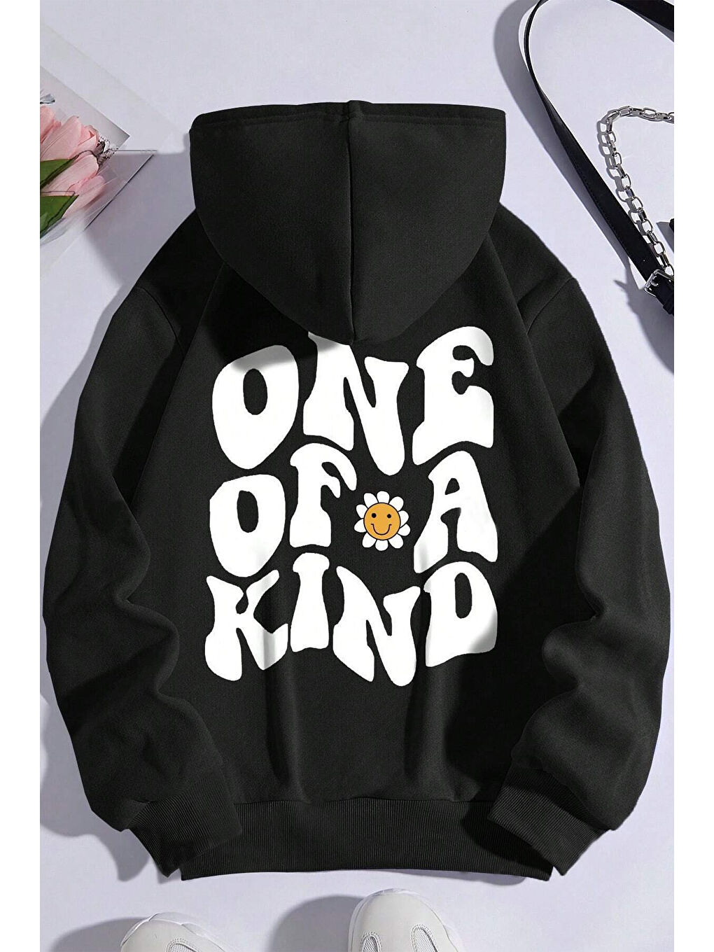 uyguntarz Siyah One Of a Kind Baskılı Oversize Sweatshirt - 1