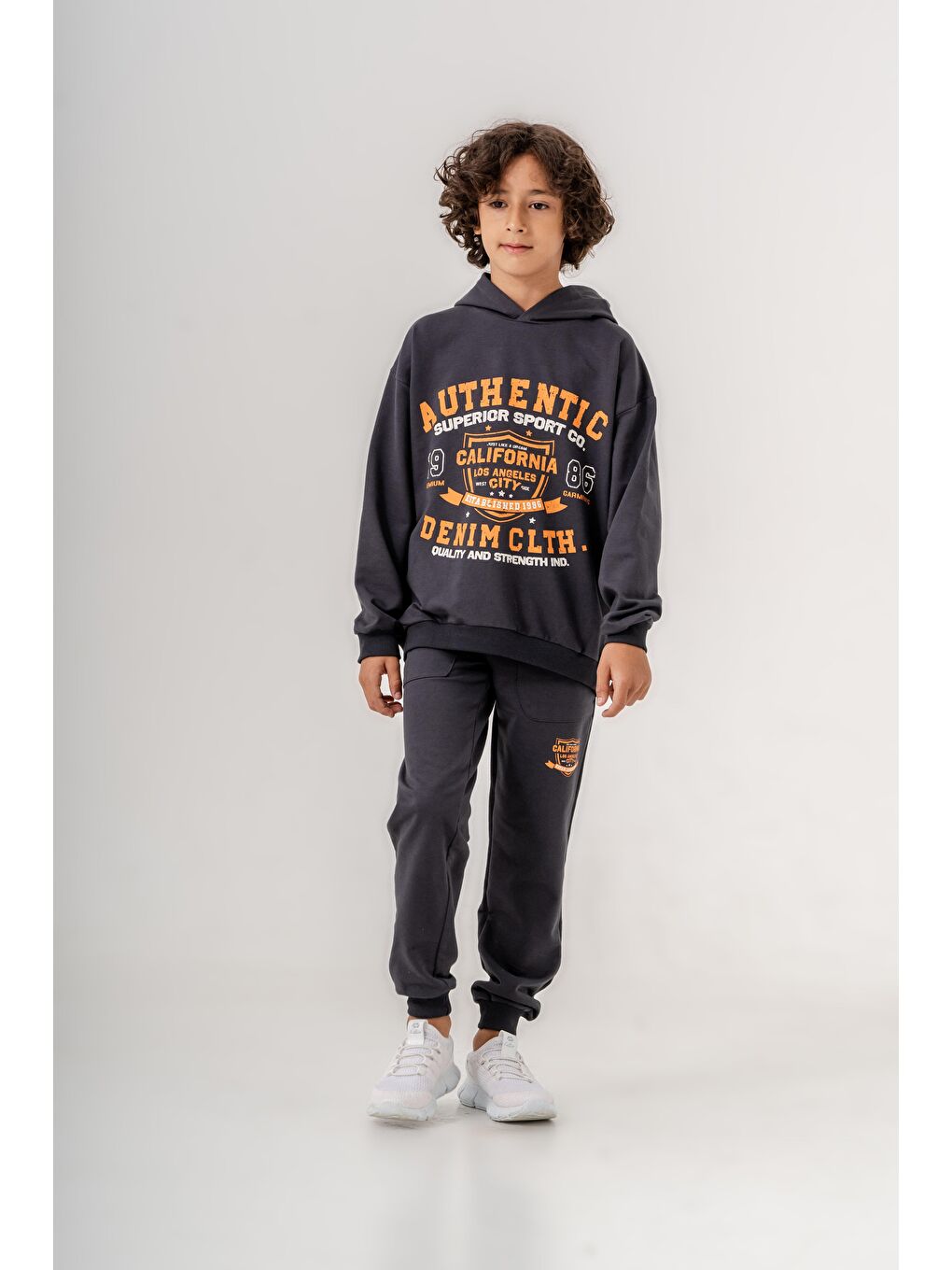 Mışıl Kids Füme Authentic Denim Los Angeles City WestSide Erkek Çocuk Alt-Üst Eşofman Takımı - 2