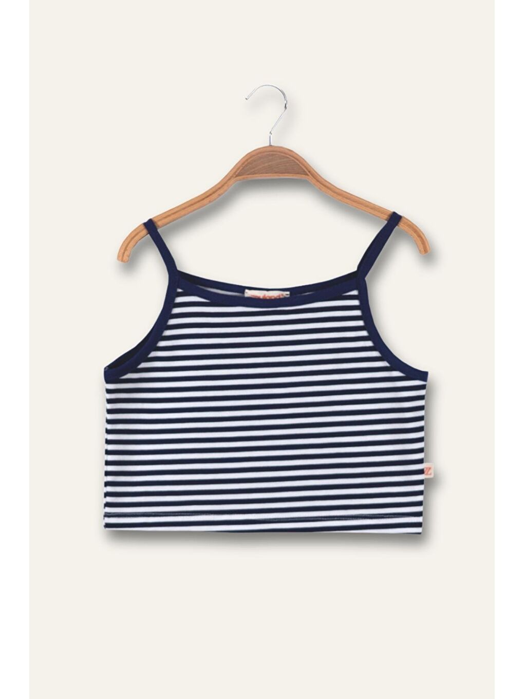 Kız Çocuk Crop Çizgili Atlet - Lacivert Çizgili