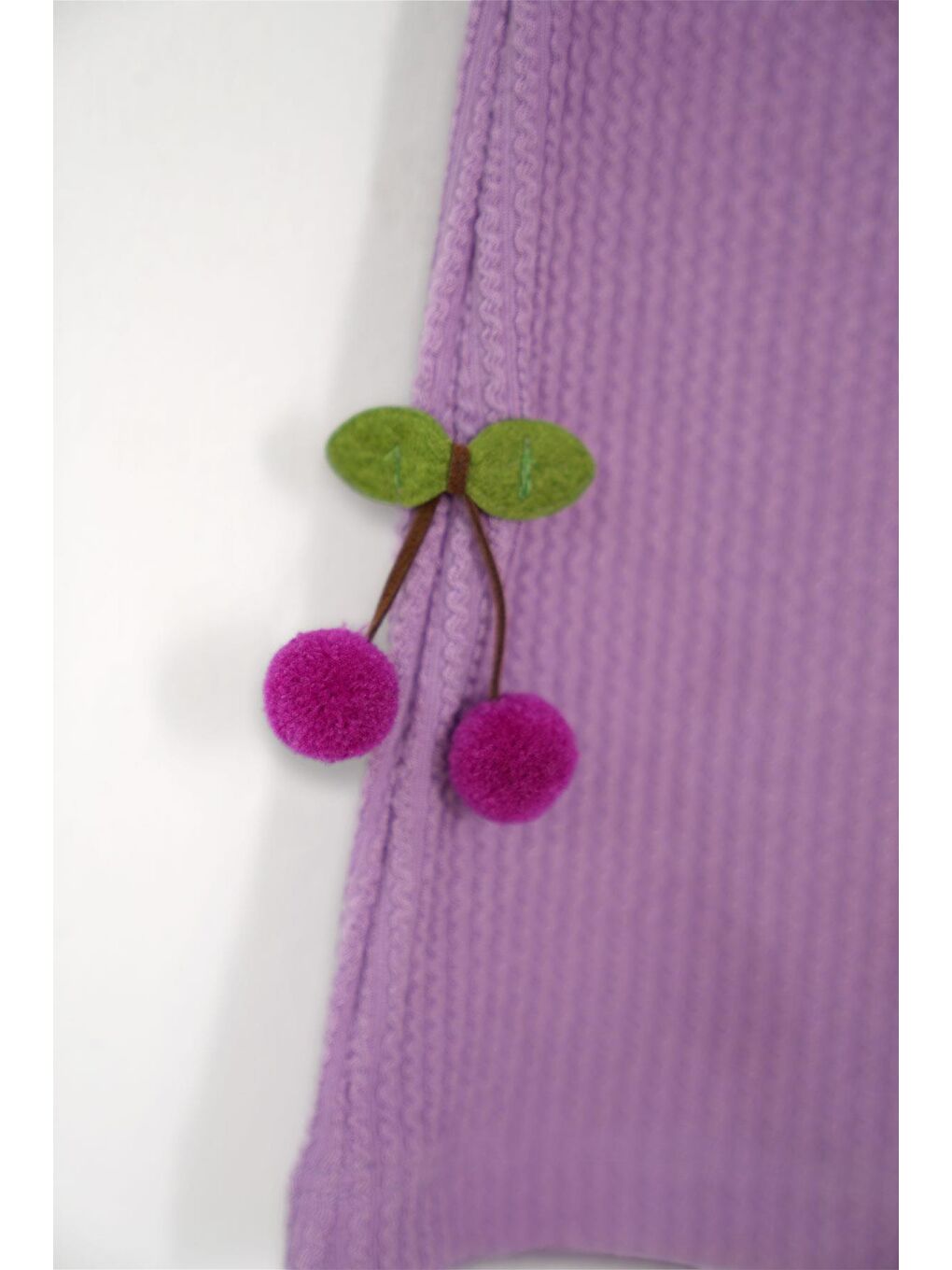 Kiraz Aksesuarlı Lila Renk Kız Çocuk Pantolonlu Takım-5