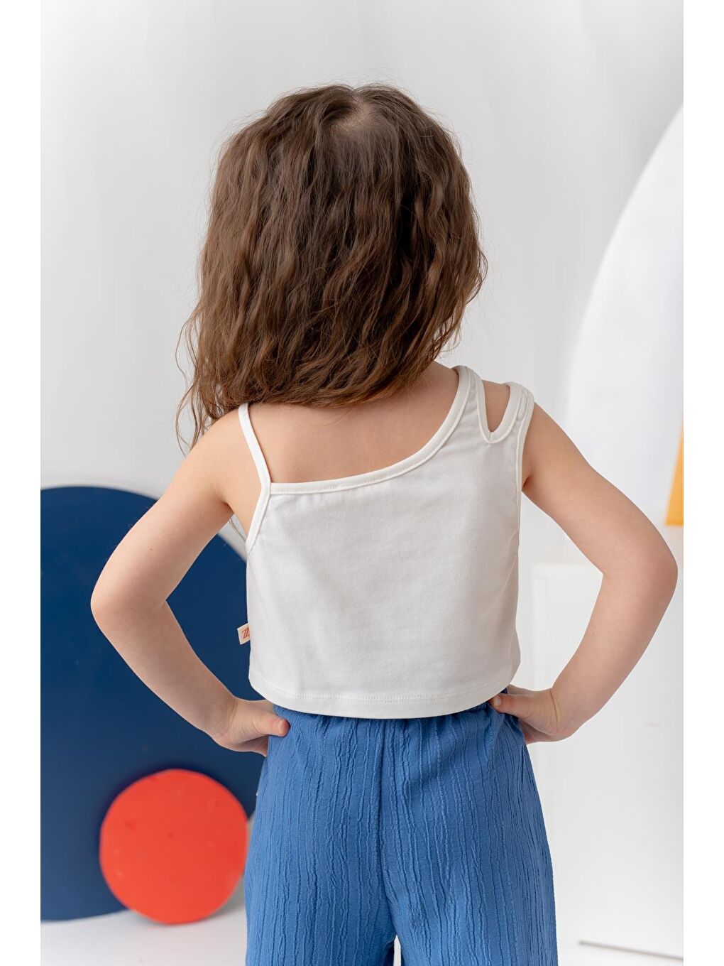 Kız Çocuk Crop Atlet - Ekru-1