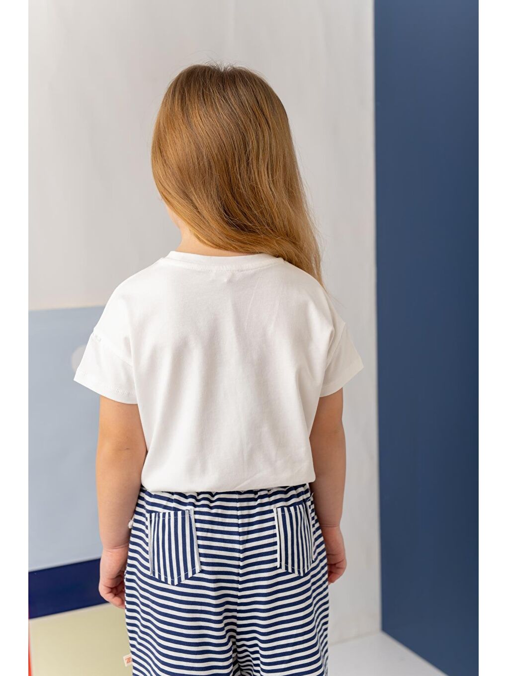 Kız Çocuk Hawai Baskılı Crop T-Shirt - Ekru-1