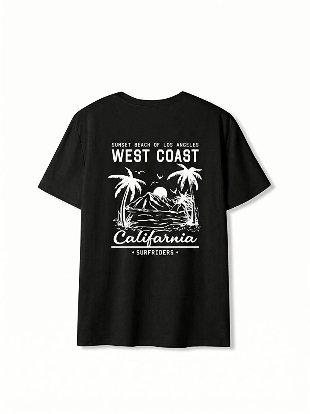 2Li Siyah WestCoast+Beyaz Stw Baskı Comfort Tişört-1