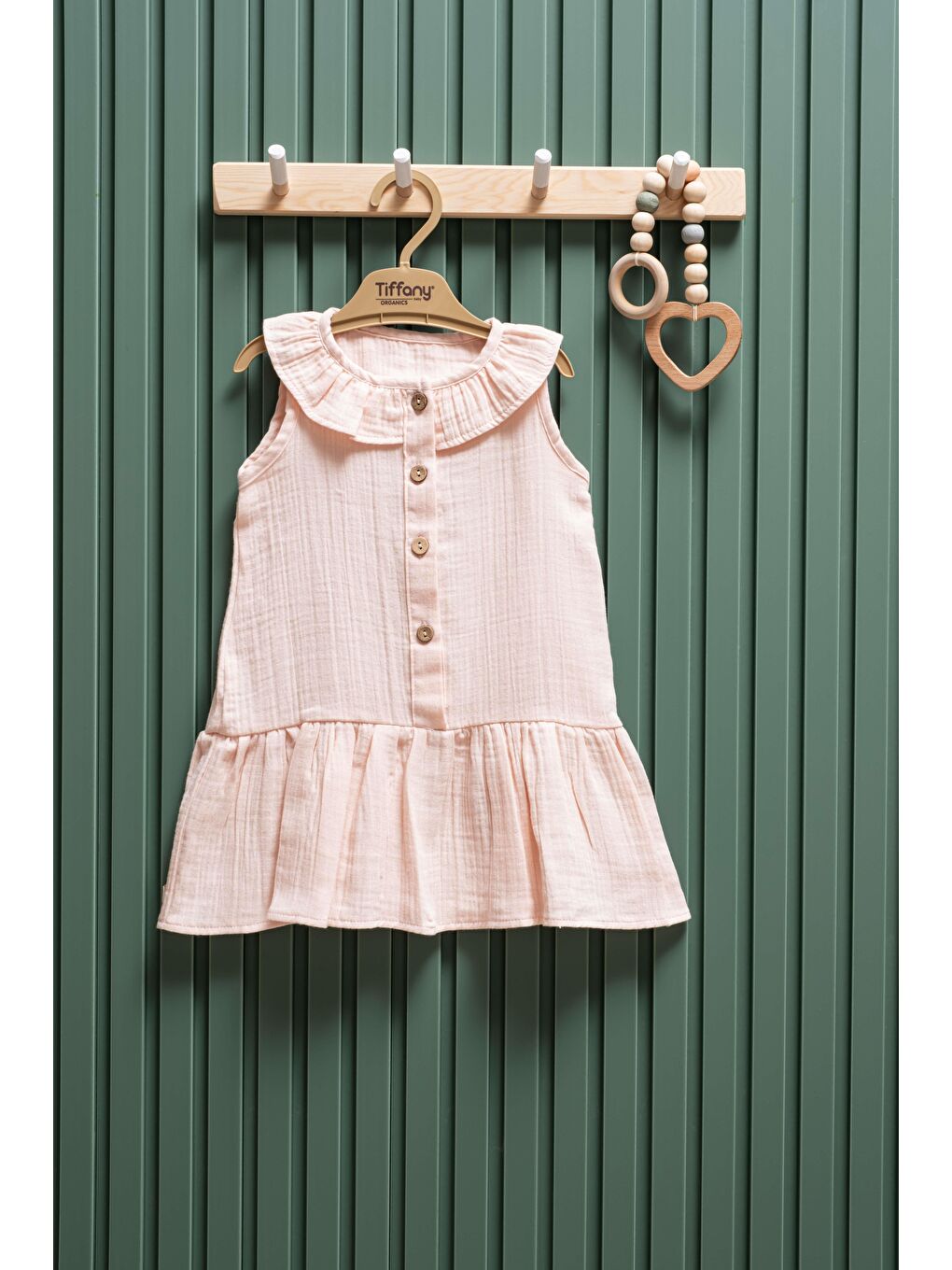 Pembe Kız Bebek Müslin Elbise 6 Ay 3 Yaş %100 Pamuk