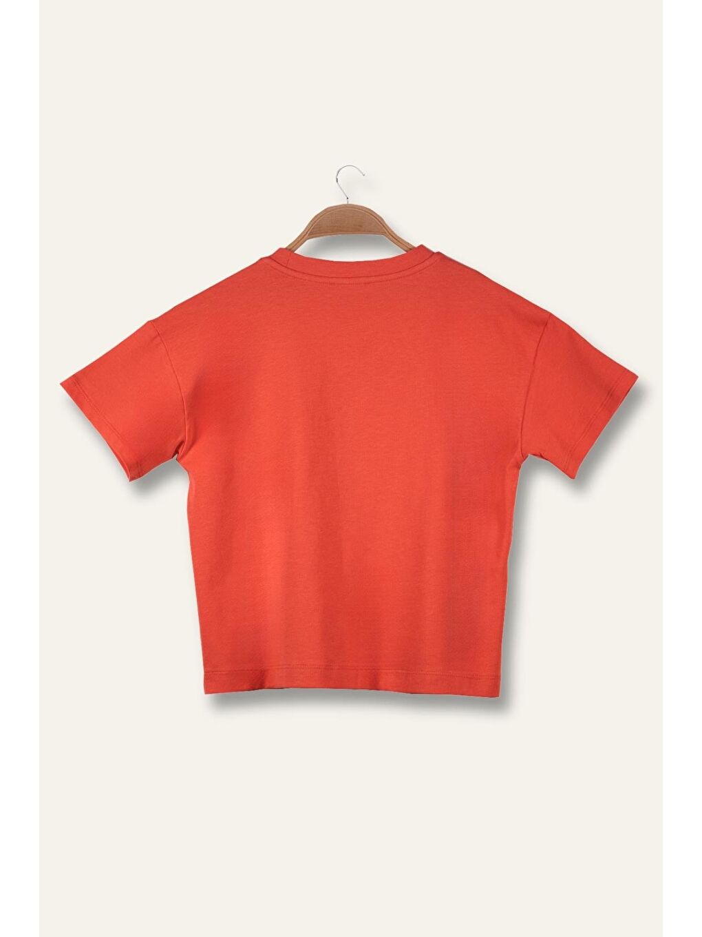 Kırmızı Kız Çocuk Oversıze T-Shirt - Coral-1