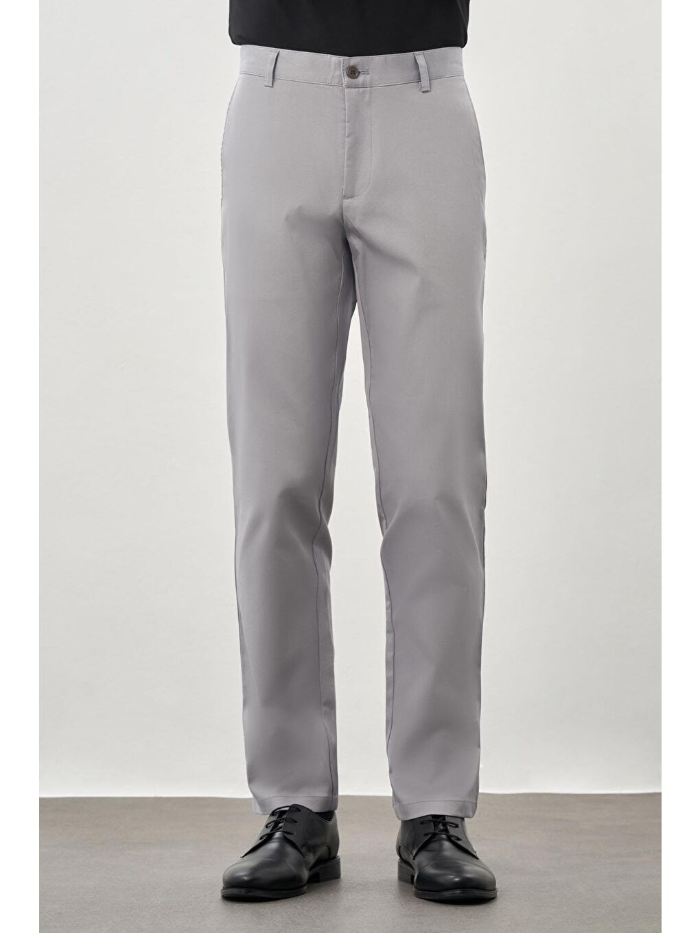 Gri Pamuklu Yandan Cepli Casual Comfort Fit Chino Pantolon 1003245169