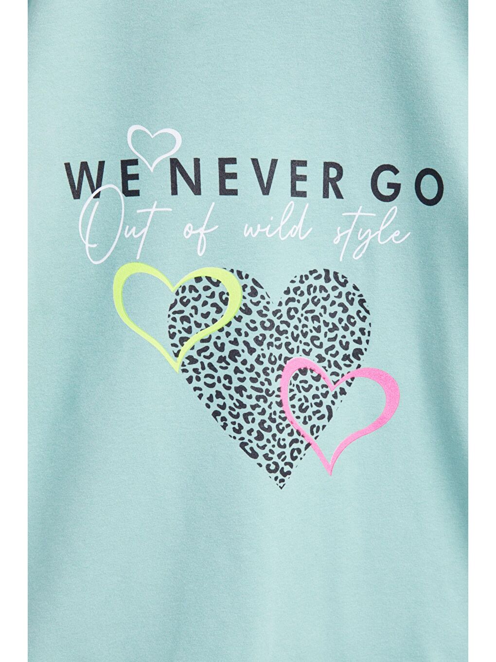 Kız Çocuk Yeşil Uzun Kol Baskılı Tişört - 24266-1