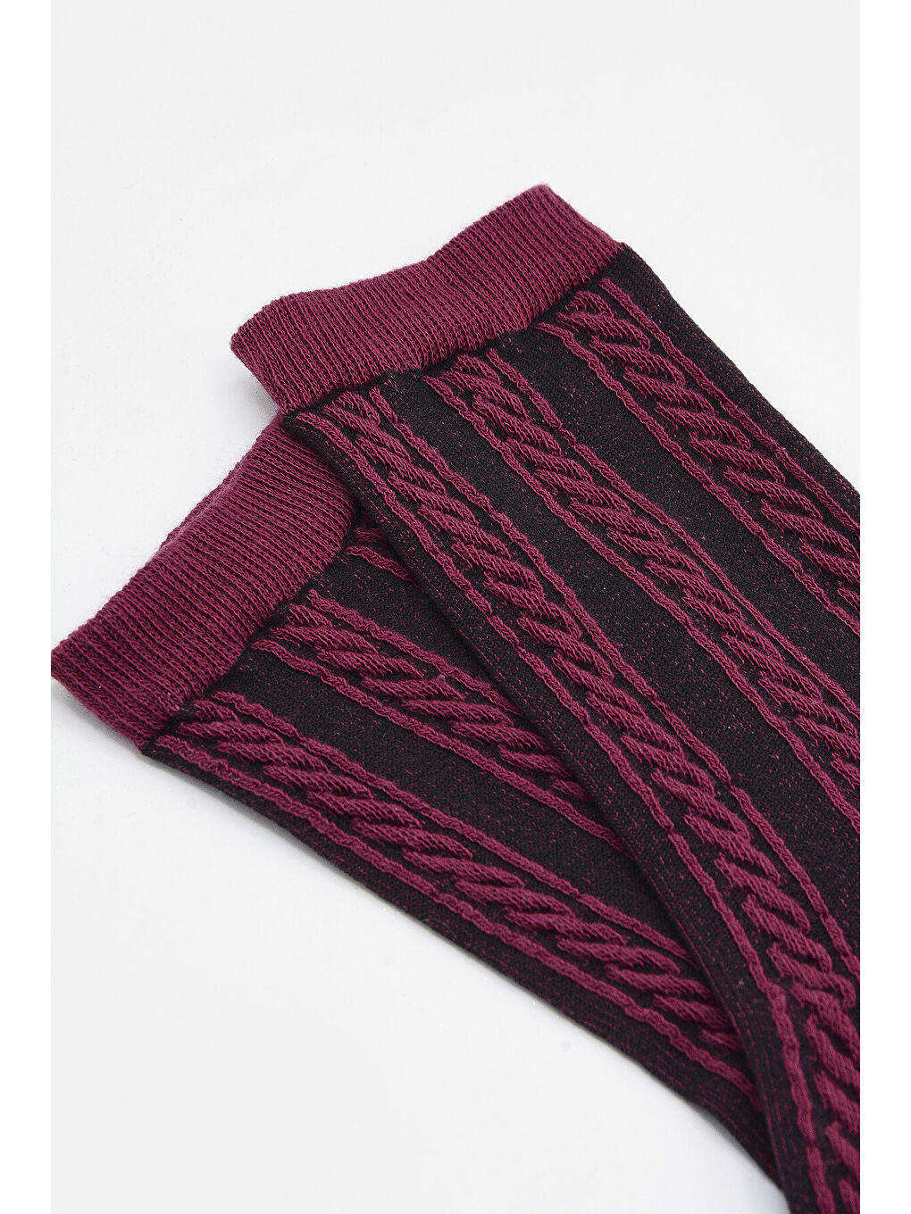 Bordo Soket Çorap-2