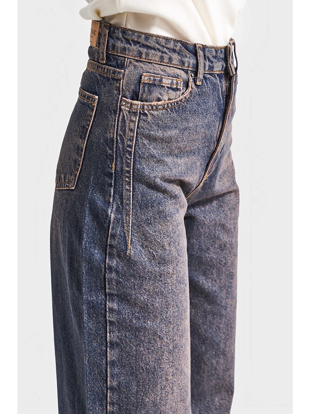 Mavi Kadın Koyu Tint Renk Olea 2w5-10 Wide Leg Fit Yüksek Bel İç Boy 77cm %100 Pamuk Denim Jean-3