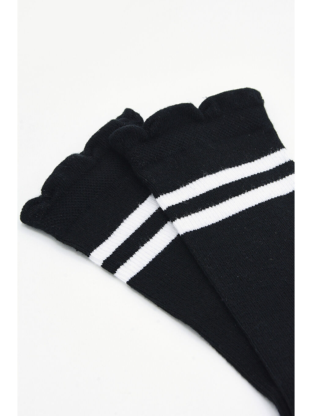 Siyah Çizgili Bayan Soket Çorap-2