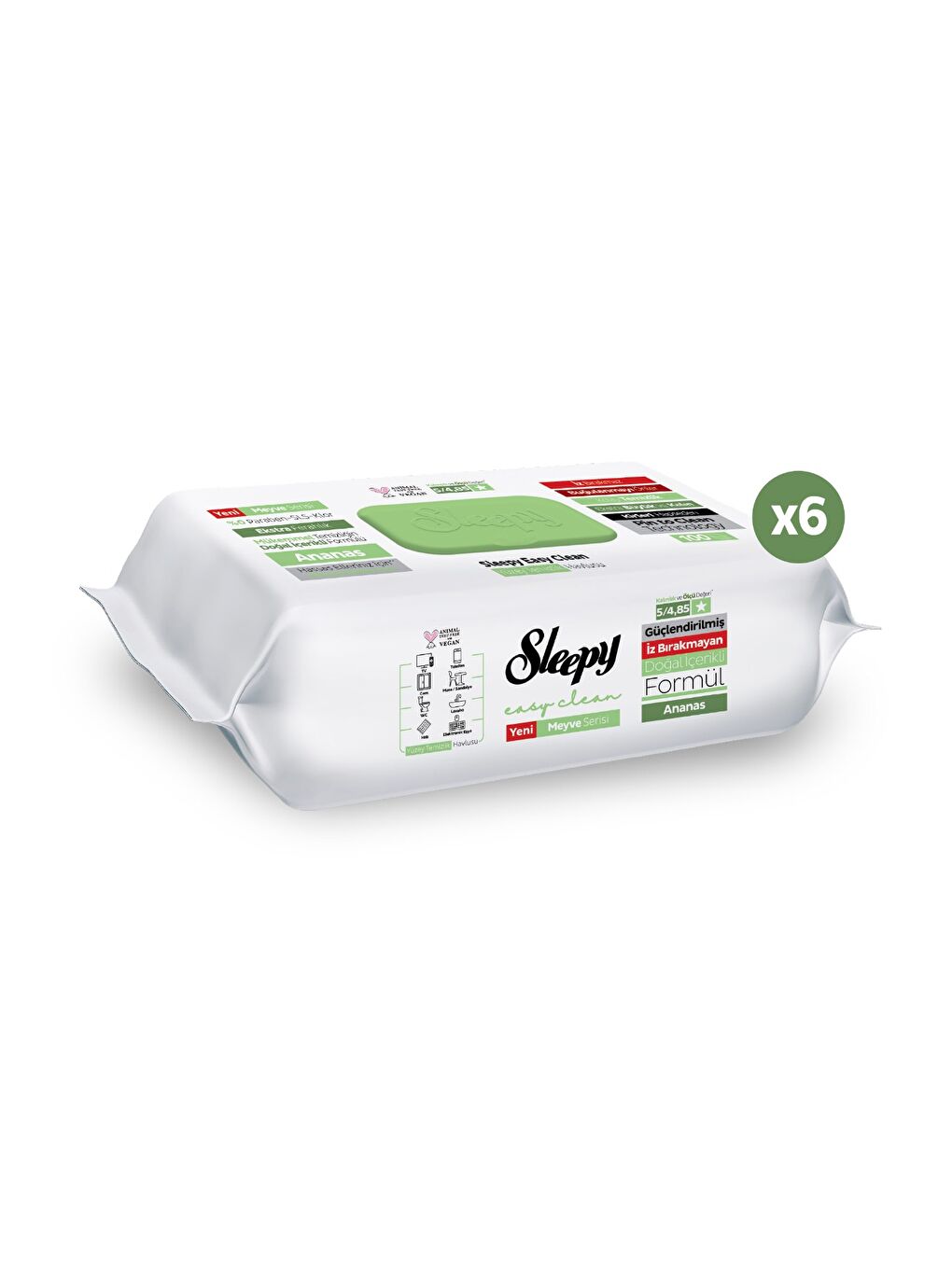 Meyve Serisi Yüzey Temizlik Havlusu Mendili Ananas 6x100 (600 Yaprak)-1