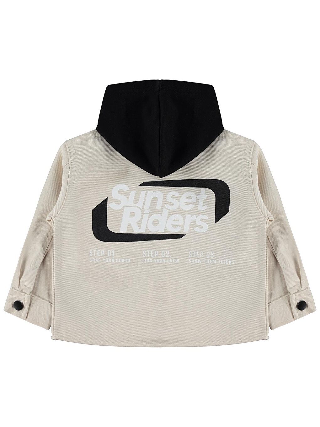 Bej Boys Çift Cepli Kapüşonlu 2-5 Yaş Gömlek - Koyu Taş Rengi-1