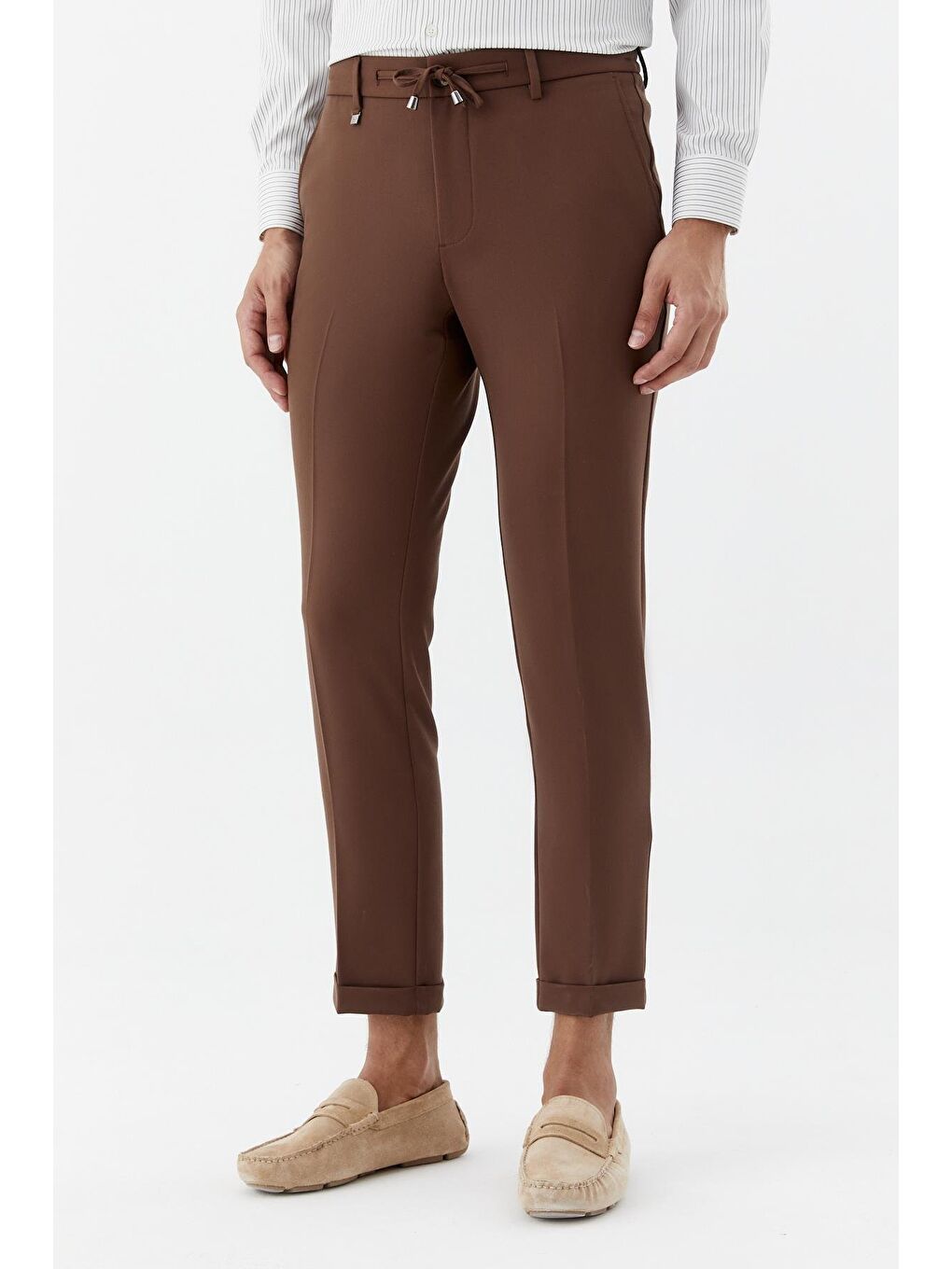 Kahverengi Kahve Regular Fit Yan Cepli Jogger Erkek Pantolon-2