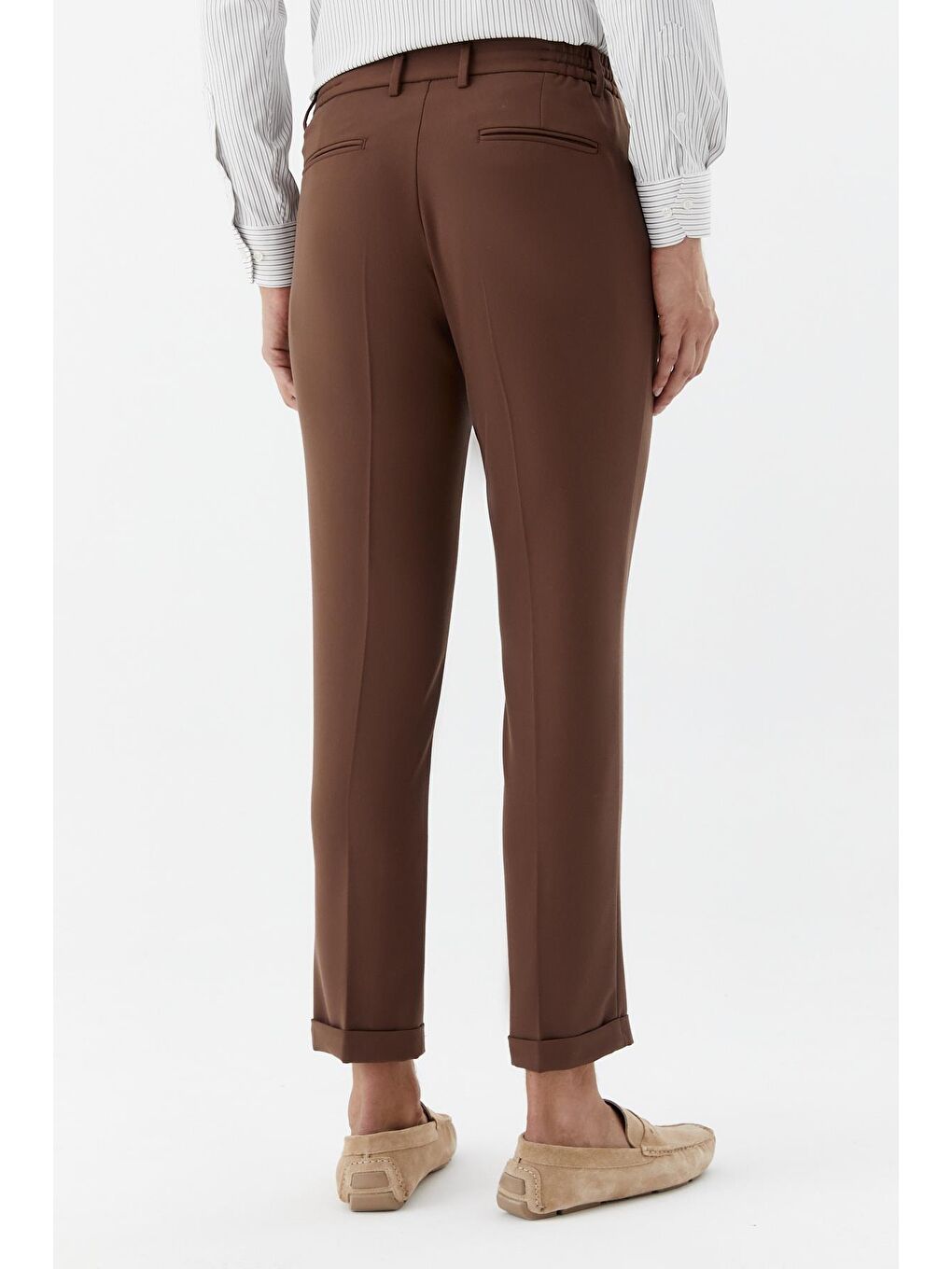 Kahverengi Kahve Regular Fit Yan Cepli Jogger Erkek Pantolon-4