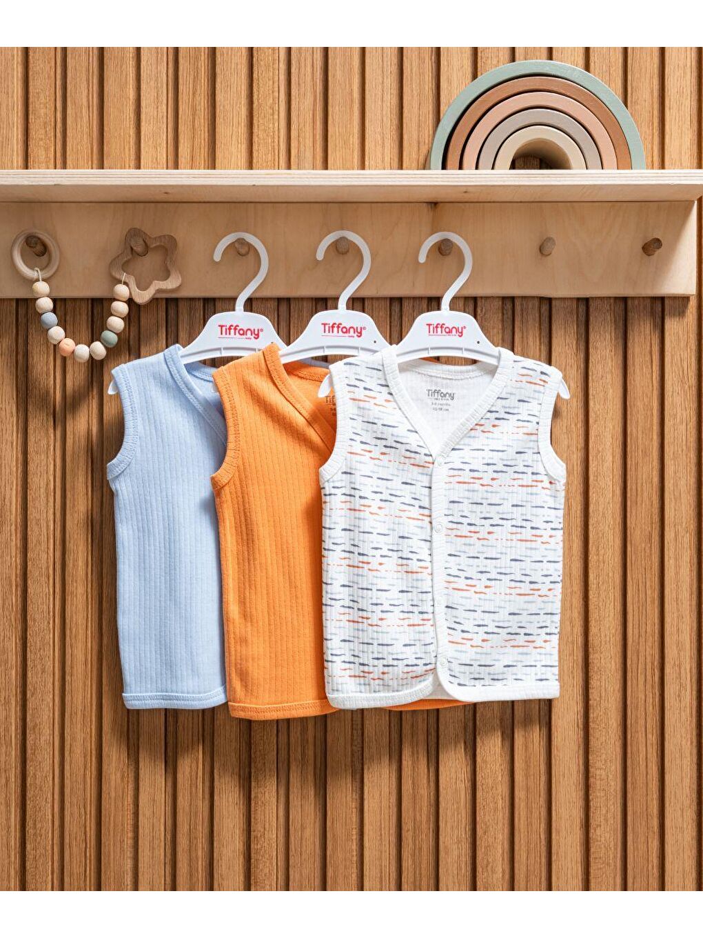 Ekru Striped Theme 3'lü Yelek