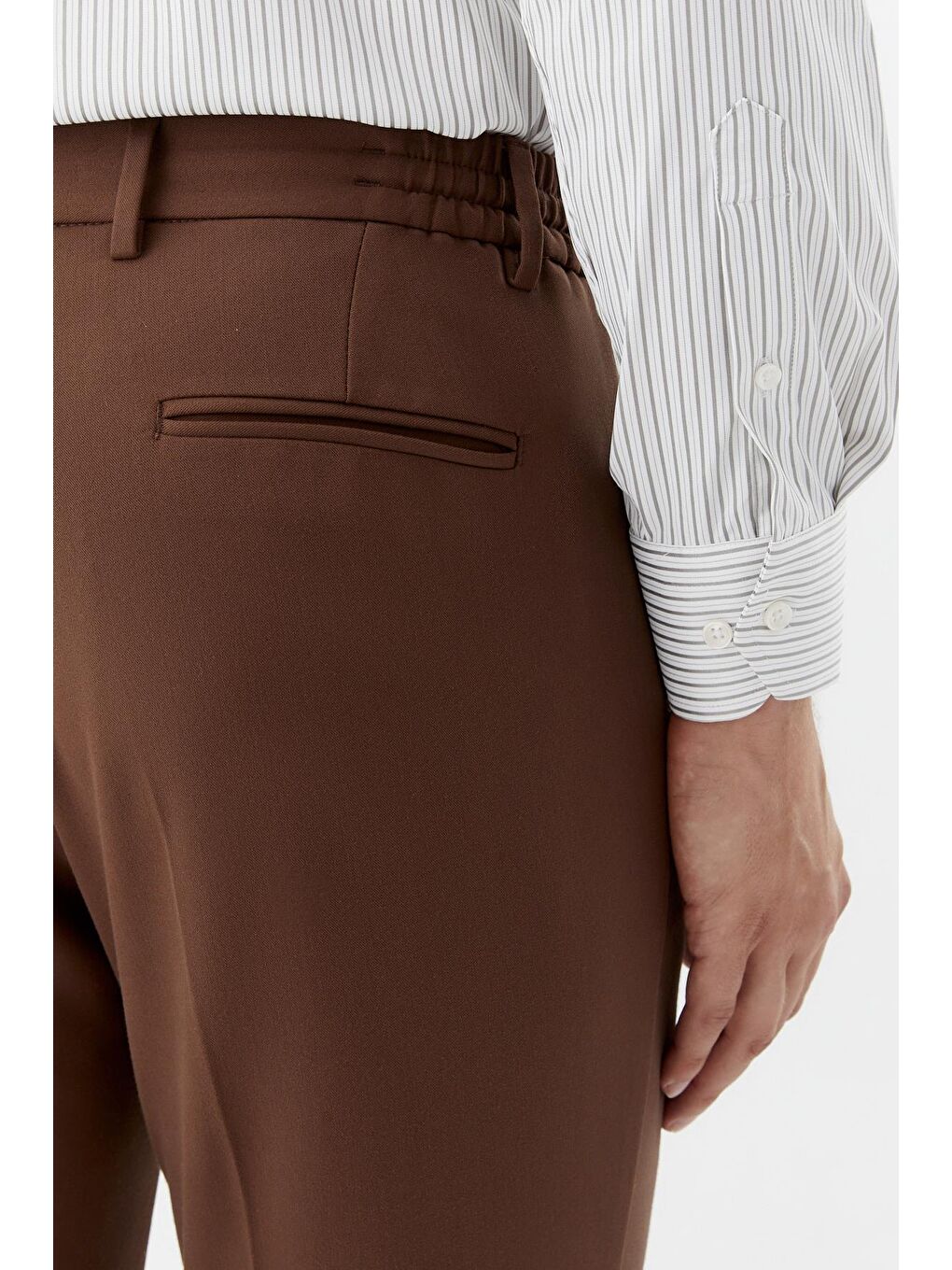 Kahverengi Kahve Regular Fit Yan Cepli Jogger Erkek Pantolon-5