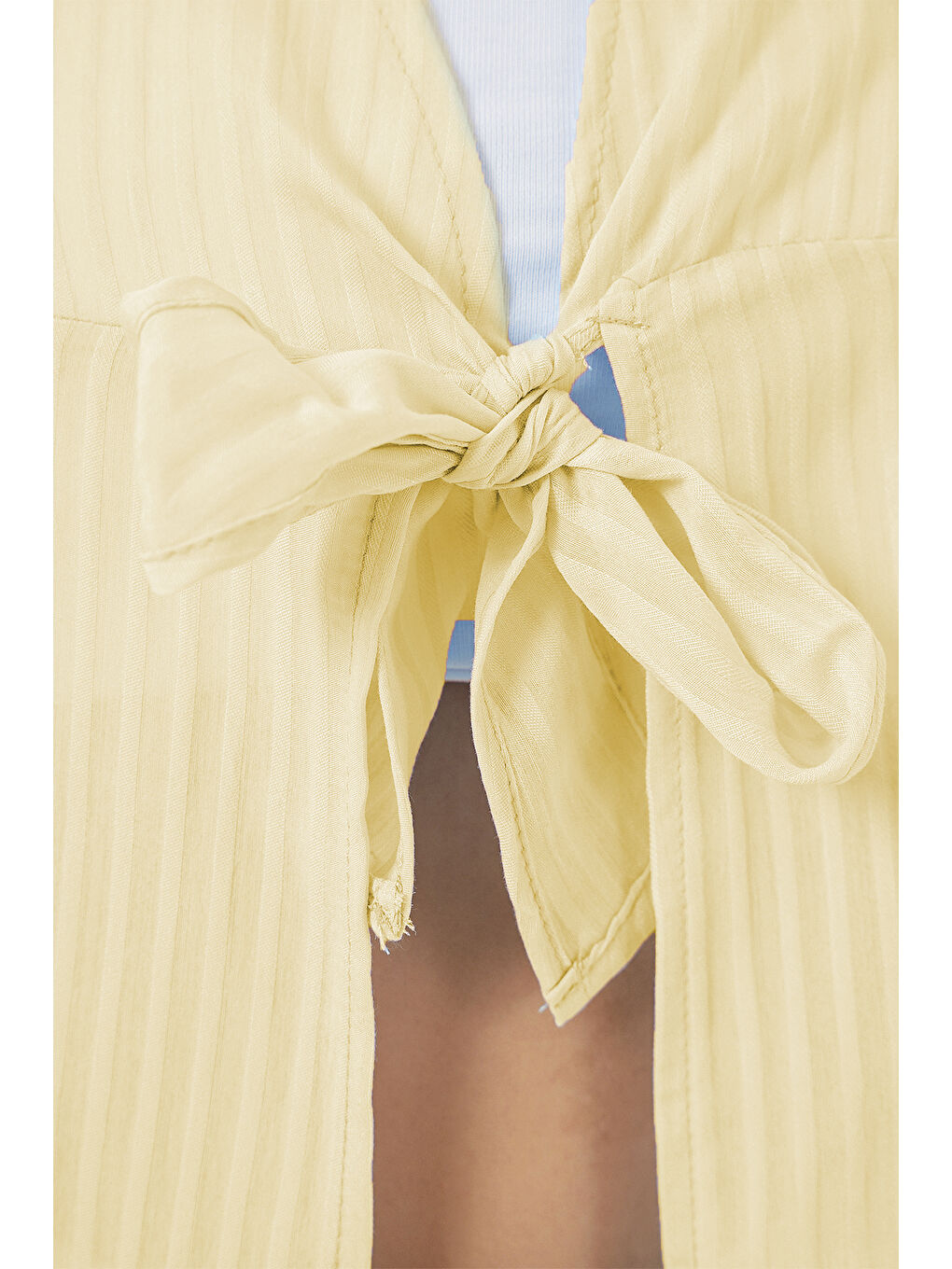 Kadın Önü Bağcıklı Bluz 952 - Sarı-1