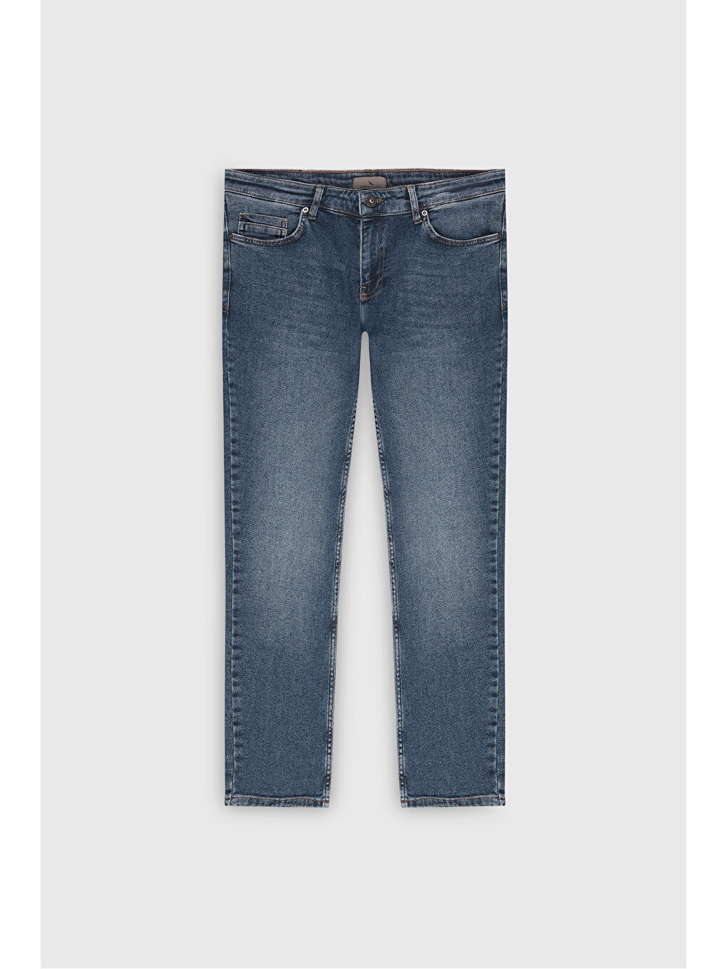 Erkek Açık Mavi Pamuklu Esnek Slim Fit Dar Kesim 5 Cep Jean Pantolon-5