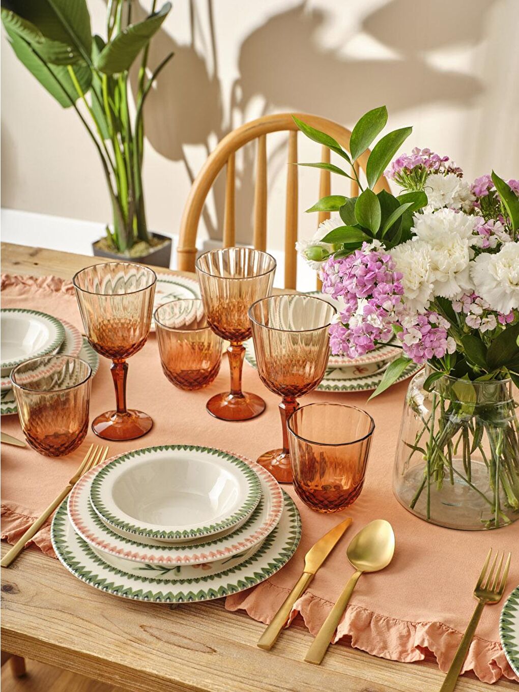 Karışık Flowers Stoneware 44 Parça Yemek ve Kahvaltı Takımı-3