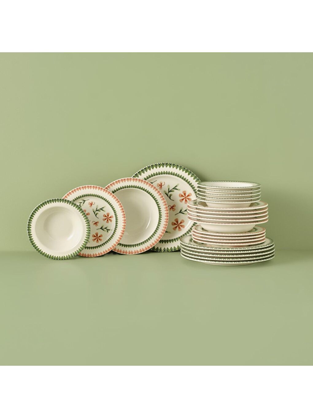 Karışık Flowers Stoneware 44 Parça Yemek ve Kahvaltı Takımı-4