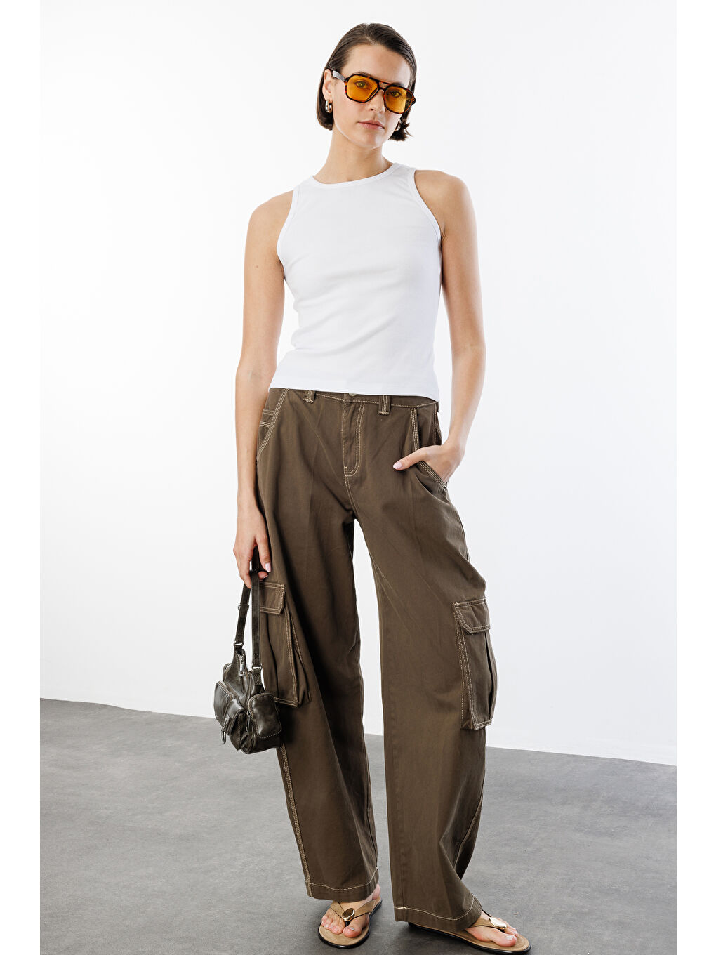 Beyaz Kadın Fitilli Görünümlü Kalın Askılı Basic Atlet ATLET2-1