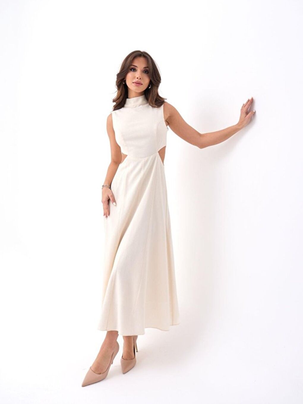 Bej 7094 ELBİSE-BEJ