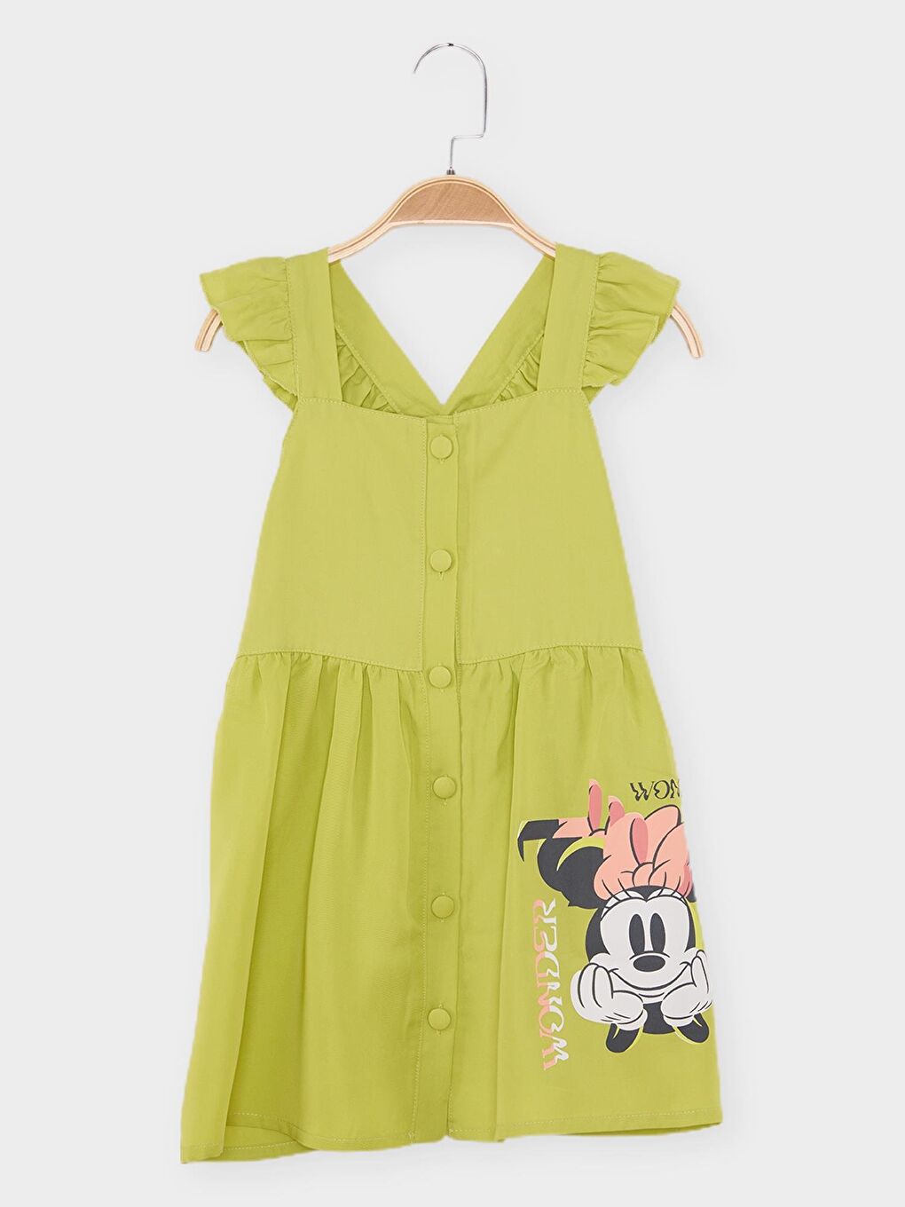 Yeşil Minnie Mouse Lisanslı Kız Çocuk Elbise 22154