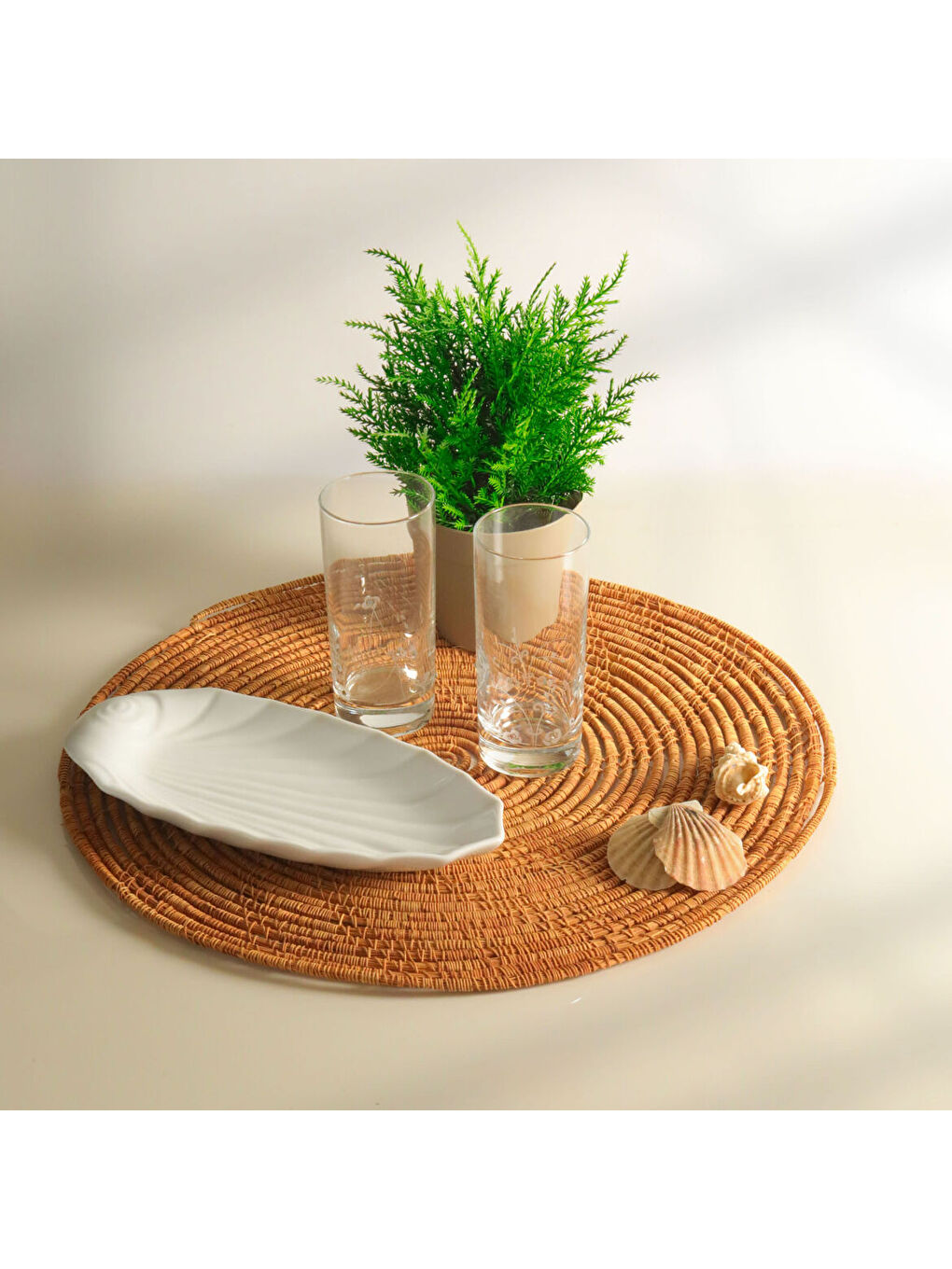 Ekru Cam Küçük Boy Taşlı 6 lı Meşrubat Bardağı 11187-1