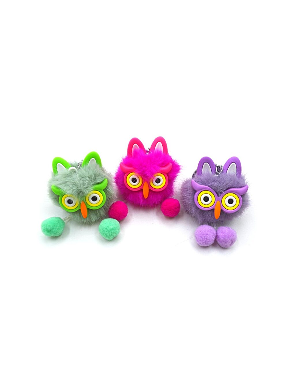 Pelüş Ponpon Anahtarlık Baykuş ve Lemur Figürlü (2410124) (1 Adet) GKO-2