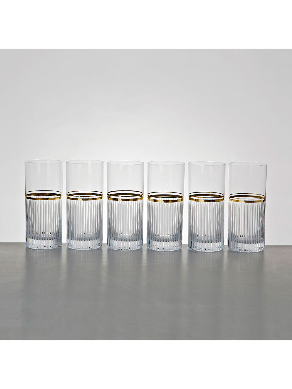 Ekru Elite 6 Parça Limonata Bardağı Platin