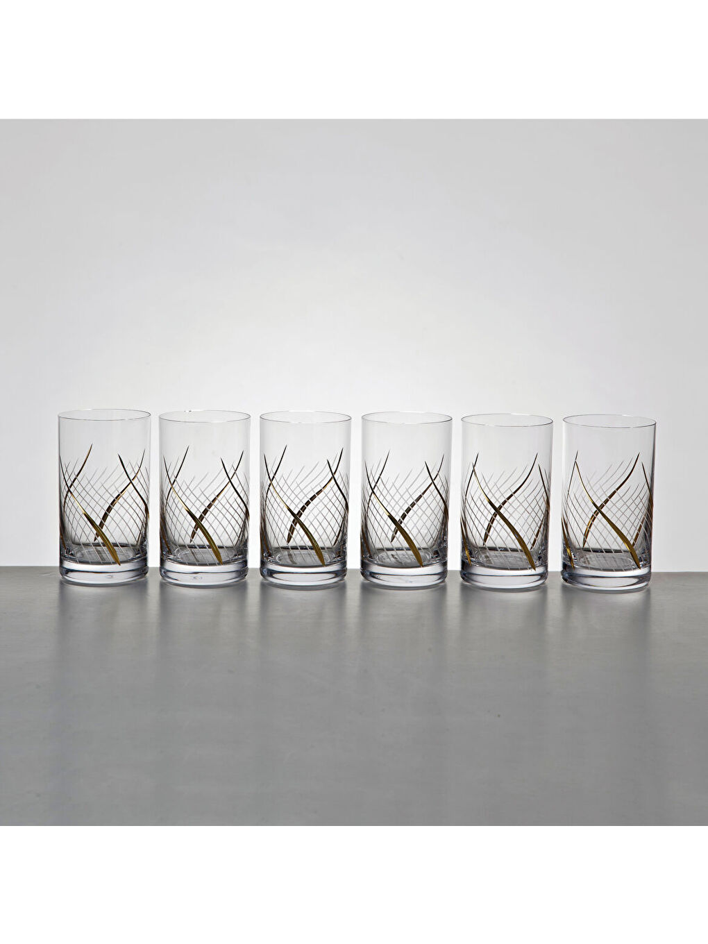 Ekru Romans 6 Parça Limonata Bardağı Altın