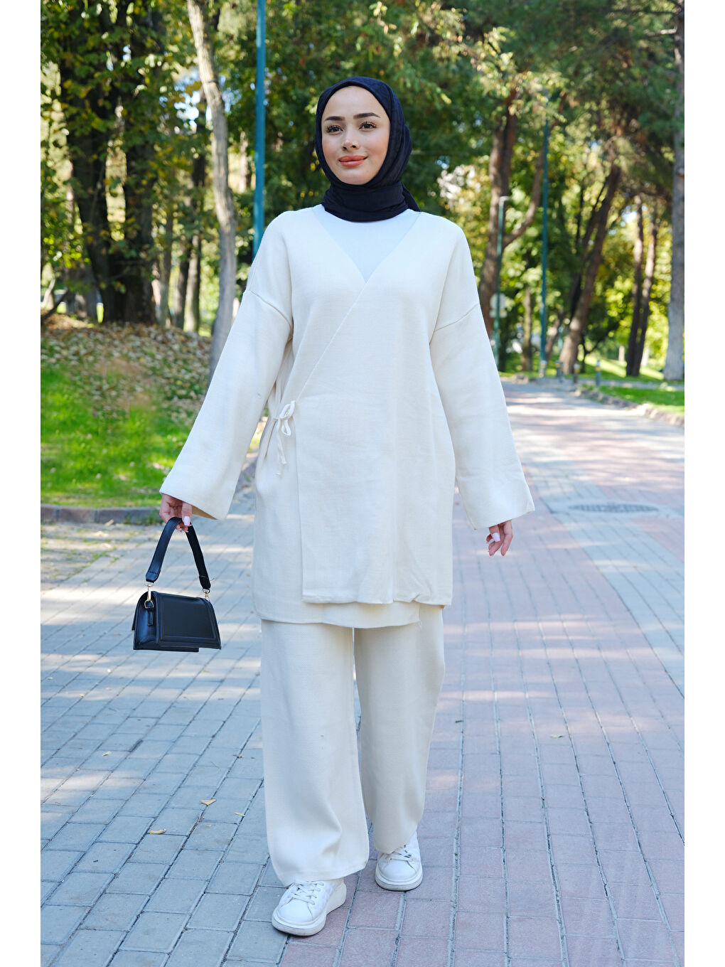 Locco Moda Kimono Takım Bej