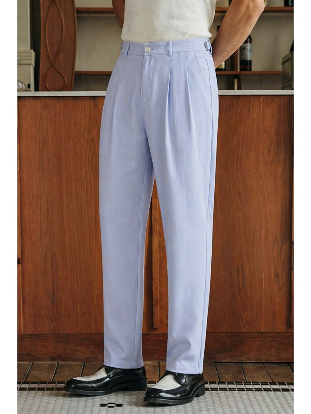 Mavi Erkek Pileli Old Money Klasik Kumaş Pantolon Rahat Kalıp Yazlık