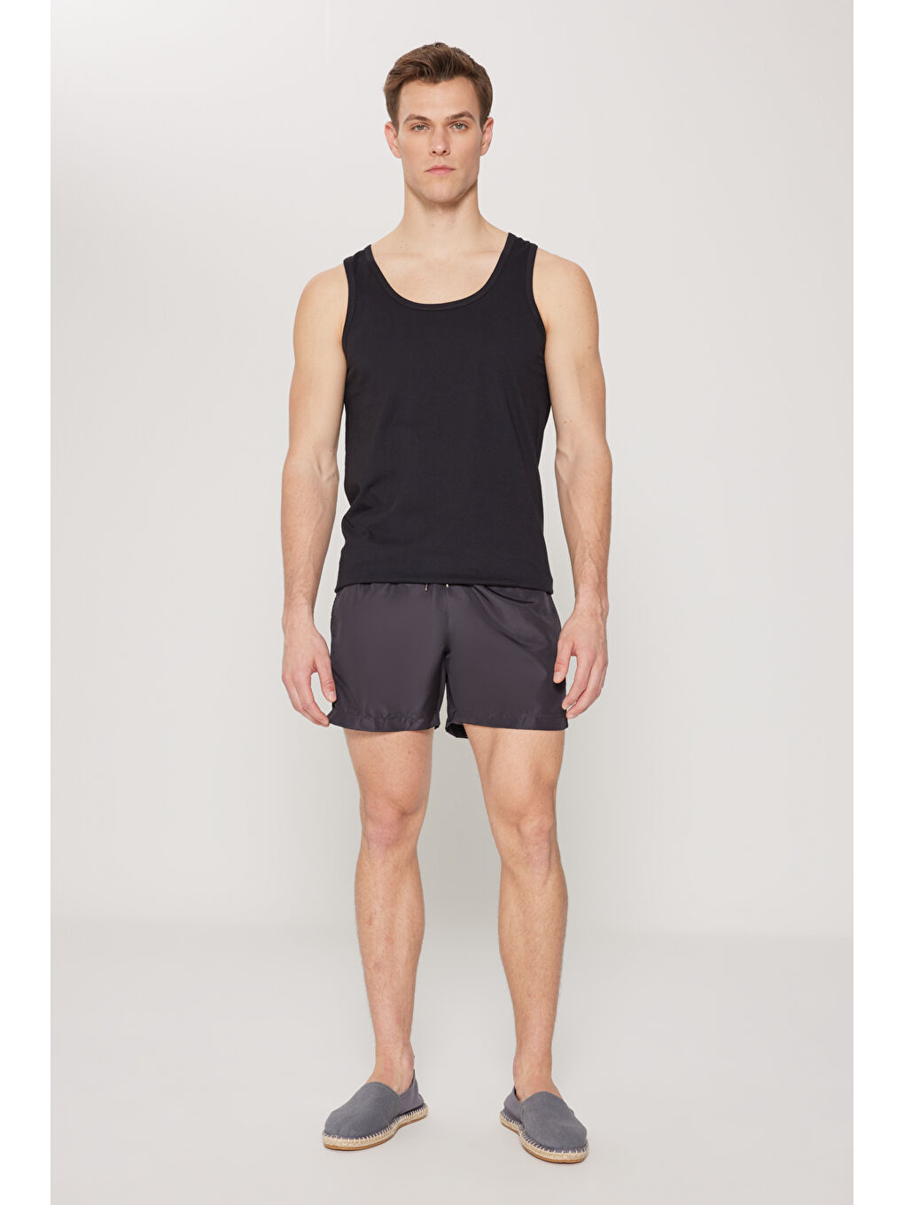 Erkek Siyah Premium %100 Pamuk 2'li Paket Atlet-1