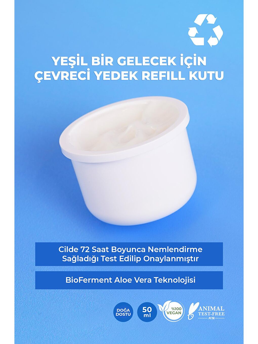 Sinoz Açık Gri-Beyaz Hydrapro Nemlendirici Yüz Kremi 50 ml REFILL